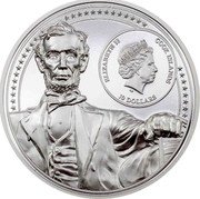 Cook Islands 10 Dollars Elizabeth II Abraham Lincoln 2022 Proof ELIZABETH II COOK ISLANDS IRB 10 DOLLARS coin obverse Cook Islands 10 Dollars Elizabeth II Abraham Lincoln 2022 Proof ELIZABETH II COOK ISLANDS IRB 10 DOLLARS coin obverse
