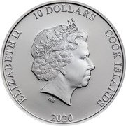 Cook Islands 10 Dollars Elizabeth II Airplane Propeller 2020 Black Proof ELIZABETH II 10 DOLLARS COOK ISLANDS IRB 2020 coin obverse Cook Islands 10 Dollars Elizabeth II Airplane Propeller 2020 Black Proof ELIZABETH II 10 DOLLARS COOK ISLANDS IRB 2020 coin obverse