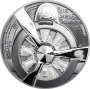 Cook Islands 10 Dollars Elizabeth II Airplane Propeller 2020 Black Proof BLUE SKIES & TAILWINDS coin reverse Cook Islands 10 Dollars Elizabeth II Airplane Propeller 2020 Black Proof BLUE SKIES & TAILWINDS coin reverse