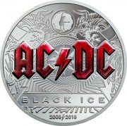 Cook Islands 10 Dollars Elizabeth II Black Ice 2018  Proof AC / DC BLACK ICE 2008 2018 coin reverse Cook Islands 10 Dollars Elizabeth II Black Ice 2018  Proof AC / DC BLACK ICE 2008 2018 coin reverse