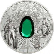 Cook Islands 10 Dollars Elizabeth II Dresden Green Diamond 2017  Proof MOST FAMOUS DIAMONDS DRESDEN GREEN DIAMOND 2017 40.70 CARATS coin reverse Cook Islands 10 Dollars Elizabeth II Dresden Green Diamond 2017  Proof MOST FAMOUS DIAMONDS DRESDEN GREEN DIAMOND 2017 40.70 CARATS coin reverse