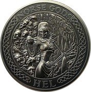 Cook Islands 10 Dollars Elizabeth II Hel 2015  Antique finish NORSE GODS ᚺᛖᛚ HEL coin reverse