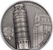 Cook Islands 10 Dollars (Elizabeth II Leaning Tower of Pisa) ELIZABETH II COOK ISLANDS IRB 10 DOLLARS coin obverse Cook Islands 10 Dollars (Elizabeth II Leaning Tower of Pisa) ELIZABETH II COOK ISLANDS IRB 10 DOLLARS coin obverse