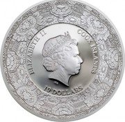 Cook Islands 10 Dollars Elizabeth II Peacock Pottery 2017  Prooflike ELIZABETH II COOK ISLANDS IRB 10 DOLLARS coin obverse Cook Islands 10 Dollars Elizabeth II Peacock Pottery 2017  Prooflike ELIZABETH II COOK ISLANDS IRB 10 DOLLARS coin obverse