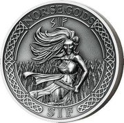 Cook Islands 10 Dollars Elizabeth II Sif 2016 Antiqued NORSE GODS ᛋᛁᚠ SIF coin reverse Cook Islands 10 Dollars Elizabeth II Sif 2016 Antiqued NORSE GODS ᛋᛁᚠ SIF coin reverse