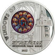 Cook Islands 10 Dollars Elizabeth II Storkyrkan Church 2015  Proof WINDOWS OF HEAVEN STORKYRKAN STOCKHOLM'S GREAT CHURCH 2015 coin reverse