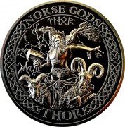 Cook Islands 10 Dollars Elizabeth II Thor 2015  Antique finish NORSE GODS ᛏᚺᛟᚱ ᛗᛃᛟᛚᚺᚱ THOR coin reverse