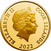 Cook Islands 10 Dollars Elizabeth II Tiger 2022 Proof ELIZABETH II COOK ISLANDS IRB 2022 coin obverse Cook Islands 10 Dollars Elizabeth II Tiger 2022 Proof ELIZABETH II COOK ISLANDS IRB 2022 coin obverse