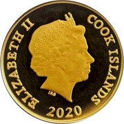 Cook Islands Ten Dollars Elizabeth II Tokyo 2020 Proof ELIZABETH II COOK ISLANDS IRB 2020 coin obverse Cook Islands Ten Dollars Elizabeth II Tokyo 2020 Proof ELIZABETH II COOK ISLANDS IRB 2020 coin obverse