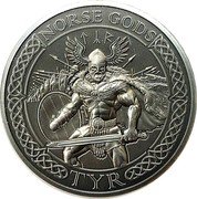 Cook Islands 10 Dollars Elizabeth II Tyr 2015  Antique finish NORSE GODS ᛏᛣᚱ TYR coin reverse