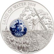 Cook Islands 10 Dollars Elizabeth II Windmill 2018  Prooflike LAND OF WATER 2018 coin reverse Cook Islands 10 Dollars Elizabeth II Windmill 2018  Prooflike LAND OF WATER 2018 coin reverse