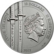 Cook Islands 10 Dollars Elizabeth II Yi Soon Shin 2017  Antique Finish COOK ISLANDS 10 DOLLARS IRB 2017 AG .999 ELIZABETH II coin obverse Cook Islands 10 Dollars Elizabeth II Yi Soon Shin 2017  Antique Finish COOK ISLANDS 10 DOLLARS IRB 2017 AG .999 ELIZABETH II coin obverse