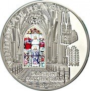 Cook Islands 10 Dollars Elizabeth II Zagreb Cathedral 2015  Proof WINDOWS OF HEAVEN ZAGREB CATHEDRAL 2015 coin reverse