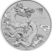 Australia 100 Dollars (Year of the Dragon. Serpentine-shaped Dragon) DRAGON 2024 P125 IJ coin reverse Australia 100 Dollars (Year of the Dragon. Serpentine-shaped Dragon) DRAGON 2024 P125 IJ coin reverse