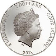 Cook Islands 2 Dollars Elizabeth II Crested ibis 2018  Proof ELIZABETH II 2 DOLLARS COOK ISLANDS IRB 2018 coin obverse