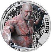 Cook Islands 2 Dollars Elizabeth II Drax 2017  Proof DRAX 1/2 OUNCES .999 FINE SILVER ©MARVEL coin reverse Cook Islands 2 Dollars Elizabeth II Drax 2017  Proof DRAX 1/2 OUNCES .999 FINE SILVER ©MARVEL coin reverse