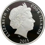 Cook Islands 2 Dollars Elizabeth II Endeavour 2015  Proof ELIZABETH II COOK ISLANDS IRB 2015 coin obverse Cook Islands 2 Dollars Elizabeth II Endeavour 2015  Proof ELIZABETH II COOK ISLANDS IRB 2015 coin obverse