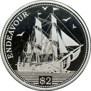 Cook Islands 2 Dollars Elizabeth II Endeavour 2015  Proof ENDEAVOUR $2 coin reverse Cook Islands 2 Dollars Elizabeth II Endeavour 2015  Proof ENDEAVOUR $2 coin reverse