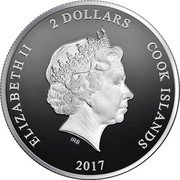 Cook Islands 2 Dollars Elizabeth II Gamora 2017  Proof ELIZABETH II 2 DOLLARS COOK ISLANDS IRB 2017 coin obverse Cook Islands 2 Dollars Elizabeth II Gamora 2017  Proof ELIZABETH II 2 DOLLARS COOK ISLANDS IRB 2017 coin obverse