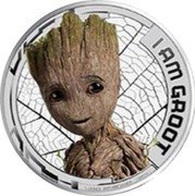 Cook Islands 2 Dollars Elizabeth II I Am Groot 2017  Proof I AM GROOT 1/2 OUNCES .999 FINE SILVER ©MARVEL coin reverse Cook Islands 2 Dollars Elizabeth II I Am Groot 2017  Proof I AM GROOT 1/2 OUNCES .999 FINE SILVER ©MARVEL coin reverse