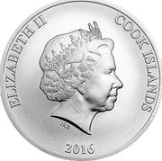 Cook Islands 2 Dollars (Elizabeth II Osamu Tezuka) ELIZABETH II COOK ISLANDS IRB 2016 coin obverse Cook Islands 2 Dollars (Elizabeth II Osamu Tezuka) ELIZABETH II COOK ISLANDS IRB 2016 coin obverse