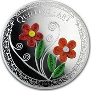 Cook Islands 2 Dollars Elizabeth II Quilling Art. Flowers 2016Â Proof QUILLING. ART FLOWERS coin reverse Cook Islands 2 Dollars Elizabeth II Quilling Art. Flowers 2016Â Proof QUILLING. ART FLOWERS coin reverse