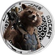 Cook Islands 2 Dollars Elizabeth II Rocket 2017  Proof ROCKET 1/2 OUNCES .999 FINE SILVER ©MARVEL coin reverse Cook Islands 2 Dollars Elizabeth II Rocket 2017  Proof ROCKET 1/2 OUNCES .999 FINE SILVER ©MARVEL coin reverse