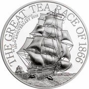 Cook Islands 2 Dollars Elizabeth II The Great Tea Race. Piedfort 2016Â Proof THE GREAT TEA RACE OF 1866 BE THE FIRST TO DOCK IN LONDON 150TH ANNIVERSARY 2016 coin reverse Cook Islands 2 Dollars Elizabeth II The Great Tea Race. Piedfort 2016Â Proof THE GREAT TEA RACE OF 1866 BE THE FIRST TO DOCK IN LONDON 150TH ANNIVERSARY 2016 coin reverse