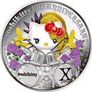 Cook Islands 2 Dollars (Elizabeth II Yoshikitty) YOSHIKITTY 10TH ANNIVERSARY ©'76, '19 SANRIO Ⓛ $2 ©'09, '19 JMA .999 coin reverse Cook Islands 2 Dollars (Elizabeth II Yoshikitty) YOSHIKITTY 10TH ANNIVERSARY ©'76, '19 SANRIO Ⓛ $2 ©'09, '19 JMA .999 coin reverse