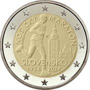 Slovakia 2 Euro (100th Anniversary of the Kosice Peace Marathon) KOŠICKÝ MARATÓN SLOVENSKO 1924 - 2024 coin obverse Slovakia 2 Euro (100th Anniversary of the Kosice Peace Marathon) KOŠICKÝ MARATÓN SLOVENSKO 1924 - 2024 coin obverse