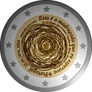 Portugal 2 Euro (The Carnation Revolution) ESTA É A MADRUGADA QUE EU ESPERAVA PORTUGAL 25.04.1974_2024 HENRIQUE CAYATTE | CASA DA MOEDA IN «O NOME DAS COISAS», SOPHIA DE MELLO BREYNER ANDRESEN coin obverse Portugal 2 Euro (The Carnation Revolution) ESTA É A MADRUGADA QUE EU ESPERAVA PORTUGAL 25.04.1974_2024 HENRIQUE CAYATTE | CASA DA MOEDA IN «O NOME DAS COISAS», SOPHIA DE MELLO BREYNER ANDRESEN coin obverse