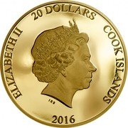 Cook Islands 20 Dollars Brexit 2016 Proof 20 DOLLARS IRB ELIZABETH II COOK ISLANDS 2016 coin obverse