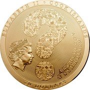 Cook Islands 20 Dollars Elizabeth II Aztec Calendar 2018  Silk ELIZABETH II COOK ISLANDS IRB ARCHEOLOGY & SYMBOLISM 20 DOLLARS coin obverse