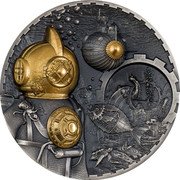 Cook Islands 20 Dollars Elizabeth II Nautilus 2022 Antiqued 20 22 coin reverse Cook Islands 20 Dollars Elizabeth II Nautilus 2022 Antiqued 20 22 coin reverse