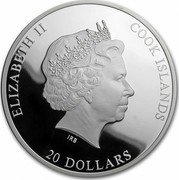 Cook Islands 20 Dollars Elizabeth II Pine, Plum and Cranes 2017  Proof ELIZABETH II COOK ISLANDS IRB 20 DOLLARS coin obverse Cook Islands 20 Dollars Elizabeth II Pine, Plum and Cranes 2017  Proof ELIZABETH II COOK ISLANDS IRB 20 DOLLARS coin obverse