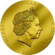 Cook Islands 20 Dollars Elizabeth II Sasanqua Camellia 2020 Proof ELIZABETH II 20 DOLLARS COOK ISLANDS IRB 2020 coin obverse Cook Islands 20 Dollars Elizabeth II Sasanqua Camellia 2020 Proof ELIZABETH II 20 DOLLARS COOK ISLANDS IRB 2020 coin obverse
