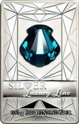 Cook Islands 20 Dollars Elizabeth II Turquoise Shell 2015  Proof; With swarovski crystal inset SILVER LUXURY LINE 100G .999 FINE SILVER coin reverse