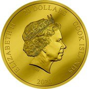 Cook Islands 20 Dollars Elizabeth II Wisteria 2020 Proof ELIZABETH II 20 DOLLARS COOK ISLANDS IRB 2020 coin obverse Cook Islands 20 Dollars Elizabeth II Wisteria 2020 Proof ELIZABETH II 20 DOLLARS COOK ISLANDS IRB 2020 coin obverse