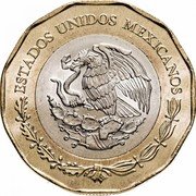Mexico 20 Pesos Mexico and United States Relations 2022 Mͦ ESTADOS UNIDOS MEXICANOS coin obverse Mexico 20 Pesos Mexico and United States Relations 2022 Mͦ ESTADOS UNIDOS MEXICANOS coin obverse