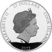 Cook Islands 25 Dollars Elizabeth II Queen Mother 2022 Proof ELIZABETH II 25 DOLLARS COOK ISLANDS IRB 2022 coin obverse Cook Islands 25 Dollars Elizabeth II Queen Mother 2022 Proof ELIZABETH II 25 DOLLARS COOK ISLANDS IRB 2022 coin obverse
