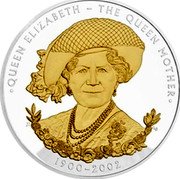 Cook Islands 25 Dollars Elizabeth II Queen Mother 2022 Proof QUEEN ELIZABETH THE QUEEN MOTHER 1900-2002 coin reverse Cook Islands 25 Dollars Elizabeth II Queen Mother 2022 Proof QUEEN ELIZABETH THE QUEEN MOTHER 1900-2002 coin reverse