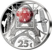 France 25 Euro (Gustave Eiffel. Centenary of His Death. NFC Chip) 25 € 2023 coin reverse