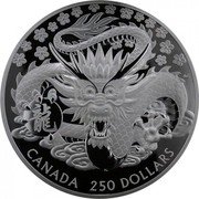 Canada 250 Dollars (Year of the Dragon) 250 DOLLARS AC CANADA 龍 coin reverse Canada 250 Dollars (Year of the Dragon) 250 DOLLARS AC CANADA 龍 coin reverse