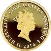Cook Islands 3 Dollars (Elizabeth II Koala) COOK ISLANDS RDM ELIZABETH II 2016 3 DOLLARS coin obverse