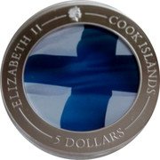 Cook Islands 5 Dollars (100 years flag of Finland) ELIZABETH II COOK ISLANDS 5 DOLLARS coin obverse