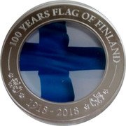 Cook Islands 5 Dollars (100 years flag of Finland) 100 YEARS FLAG OF FINLAND 1918-2018 coin reverse