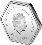 Cook Islands 5 Dollars (Adam and Eva) ELIZABETH II COOK ISLANDS 5 DOLLARS IRB coin obverse Cook Islands 5 Dollars (Adam and Eva) ELIZABETH II COOK ISLANDS 5 DOLLARS IRB coin obverse