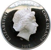 Cook Islands 5 Dollars Elizabeth II 84th Birthday of the Emperor 2017  Proof ELIZABETH II 5 DOLLARS COOK ISLANDS IRB 2017 coin obverse Cook Islands 5 Dollars Elizabeth II 84th Birthday of the Emperor 2017  Proof ELIZABETH II 5 DOLLARS COOK ISLANDS IRB 2017 coin obverse