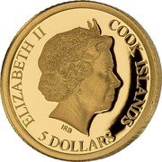 Cook Islands 5 Dollars Elizabeth II Goethe 2016 Proof ELIZABETH II COOK ISLANDS IRB 5 DOLLARS coin obverse Cook Islands 5 Dollars Elizabeth II Goethe 2016 Proof ELIZABETH II COOK ISLANDS IRB 5 DOLLARS coin obverse