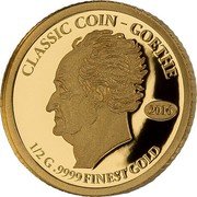 Cook Islands 5 Dollars Elizabeth II Goethe 2016 Proof CLASSIC COIN - GOETHE 2016 1/2 G .9999 FINEST GOLD coin reverse Cook Islands 5 Dollars Elizabeth II Goethe 2016 Proof CLASSIC COIN - GOETHE 2016 1/2 G .9999 FINEST GOLD coin reverse
